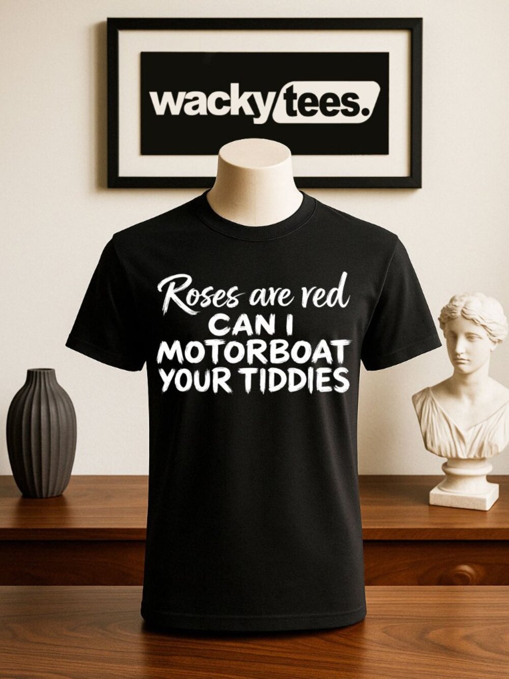 Roses are Red Can I Motorboat your Tiddies Boobs Adult Humor Graphic Tee Shirt